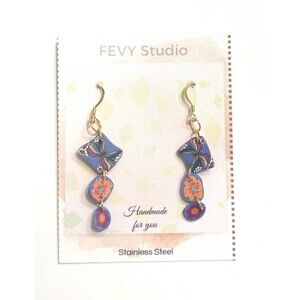 Colorful Floral Polymer Clay Earrings – Lightweight Handmade Dangle Jewelry